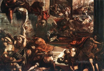 ティントレット Painting - 罪のない人々の虐殺 イタリア・ルネサンス ティントレット